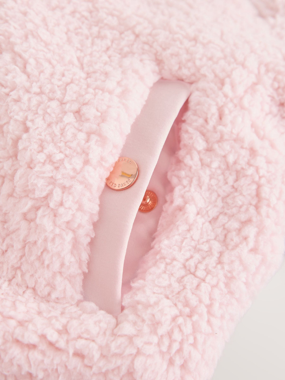 Baker by Ted Baker Pink Zip-Through Hooded Bow Fleece
