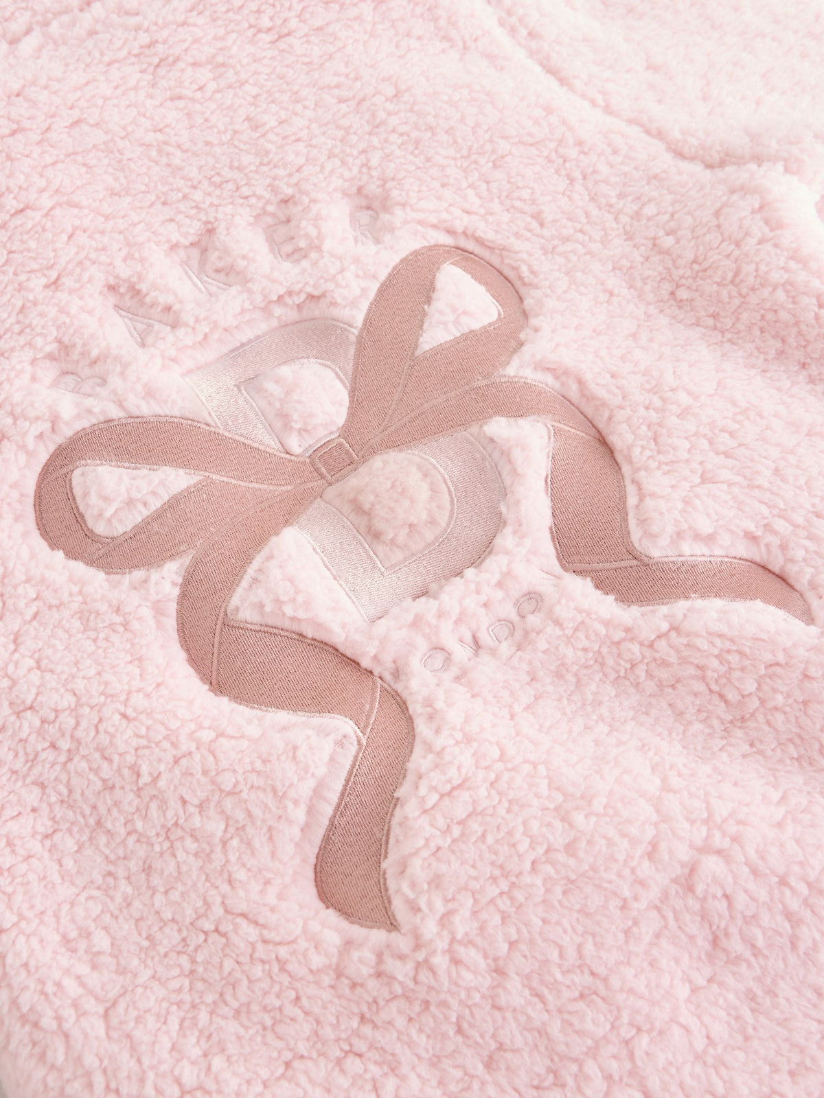 Baker by Ted Baker Pink Zip-Through Hooded Bow Fleece