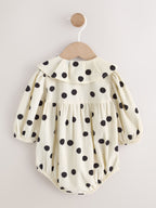 Monochrome Spot Baby Romper And Tights 2 Piece Set (0mths-2yrs)