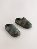 Khaki Camo Warm Lined Slipper Mules