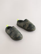 Khaki Camo Warm Lined Slipper Mules