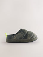 Khaki Camo Warm Lined Slipper Mules