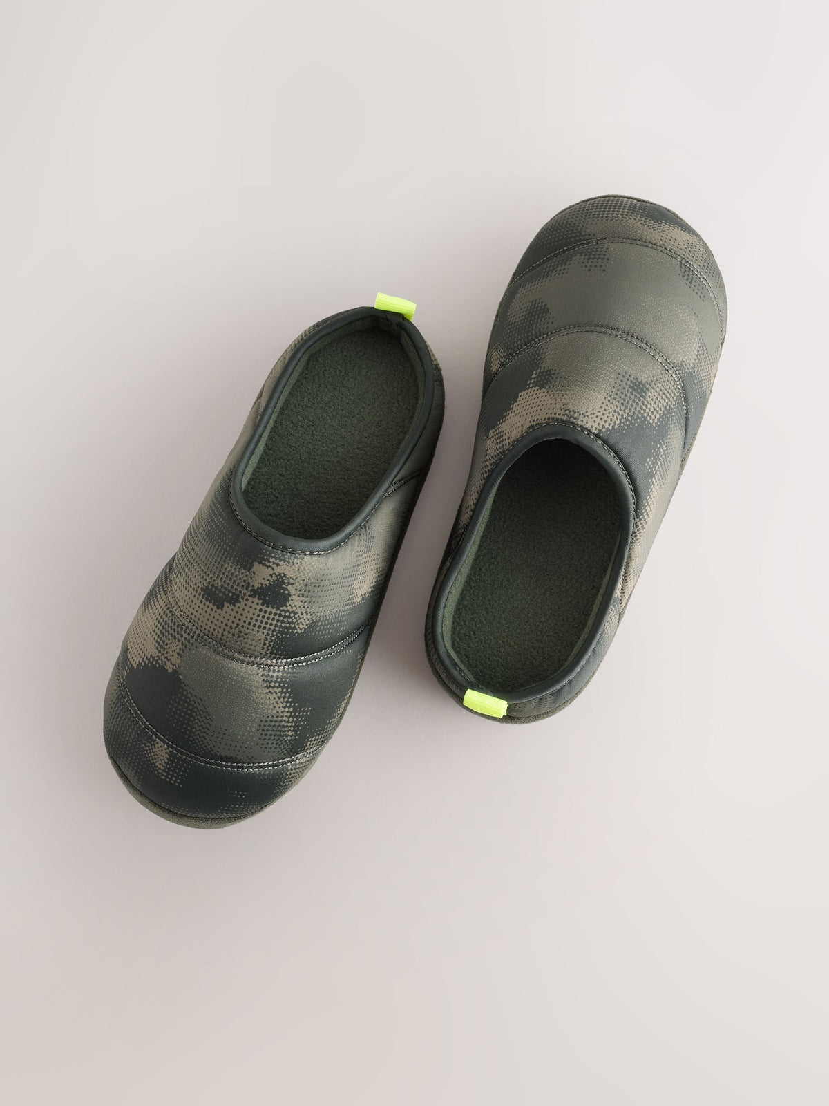 Khaki Camo Warm Lined Slipper Mules