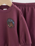 Burgundy Red Bear Baby Sweatshirt and Joggers Set (0mths-2yrs)