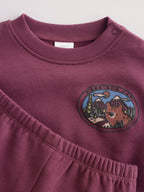 Burgundy Red Bear Baby Sweatshirt and Joggers Set (0mths-2yrs)
