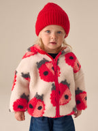 Cream Ladybird Hooded Zip Up Fleece (3mths-7yrs)