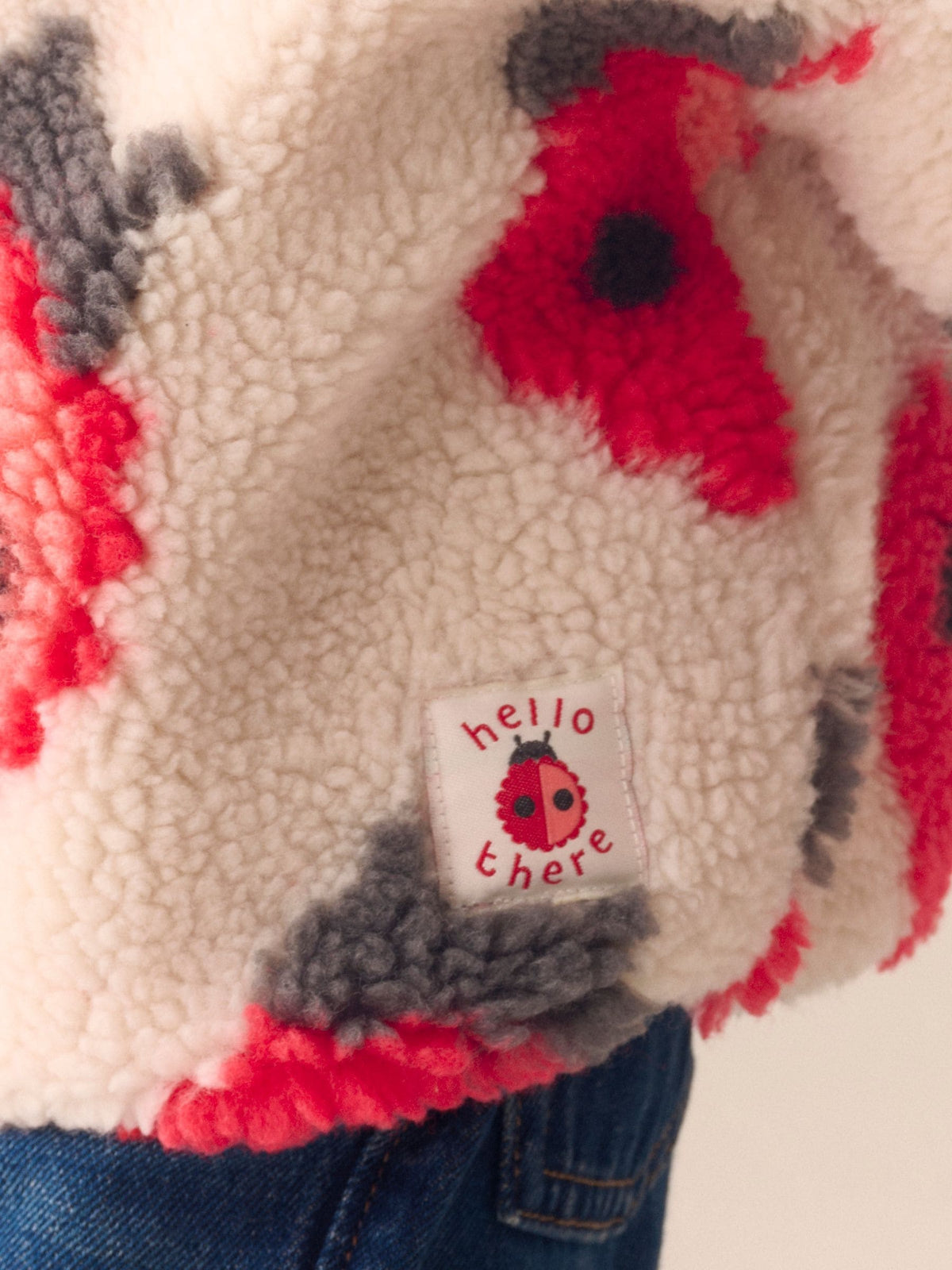 Cream Ladybird Hooded Zip Up Fleece (3mths-7yrs)