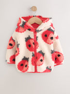 Cream Ladybird Hooded Zip Up Fleece (3mths-7yrs)