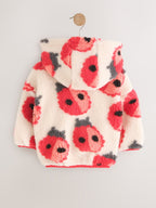 Cream Ladybird Hooded Zip Up Fleece (3mths-7yrs)