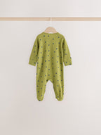 Green Floral Wrap Baby Sleepsuits 4 Pack (0mths-2yrs)