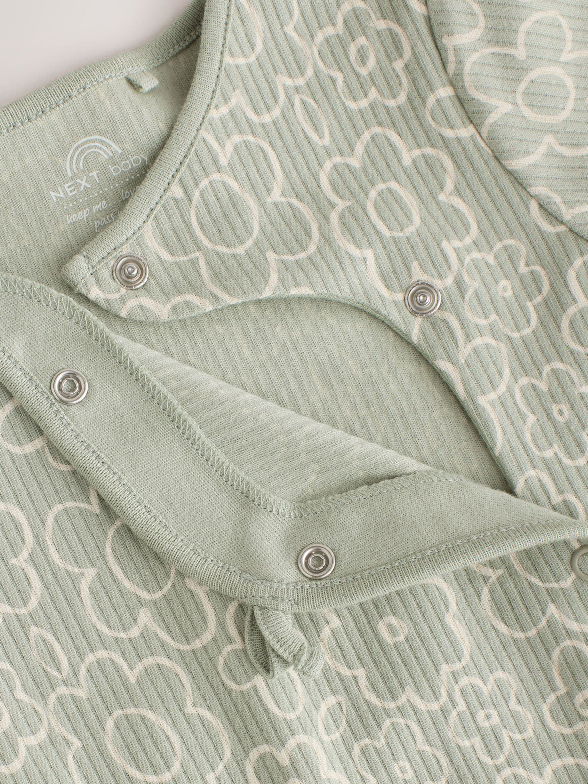Green Floral Wrap Baby Sleepsuits 4 Pack (0mths-2yrs)