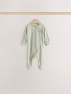 Green Floral Wrap Baby Sleepsuits 4 Pack (0mths-2yrs)
