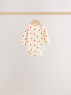Red Ladybird Long Sleeve Baby Bodysuits 5 Pack