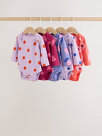 Purple/Pink Long Sleeve Baby Bodysuits 5 Pack