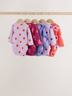 Purple/Pink Long Sleeve Baby Bodysuits 5 Pack