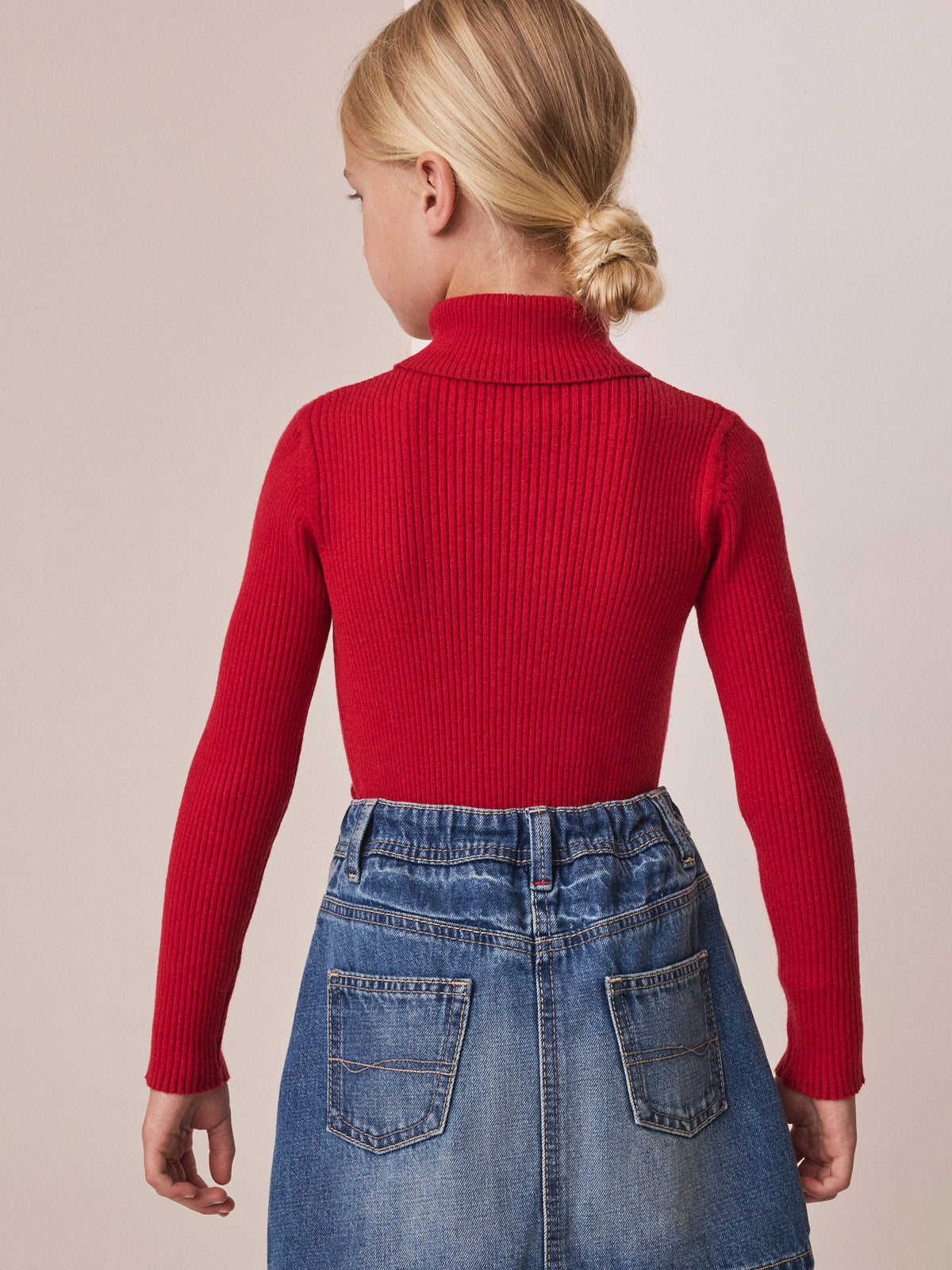 Red Roll Neck Jumper (3-16yrs)