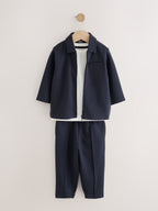 Navy Smart Jacket Top & Trousers Set 3 Piece (3mths-7yrs)