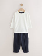 Navy Smart Jacket Top & Trousers Set 3 Piece (3mths-7yrs)