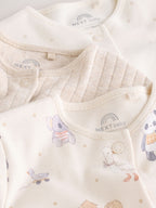Neutral Animal Baby Sleepsuits 3 Pack (0-2yrs)