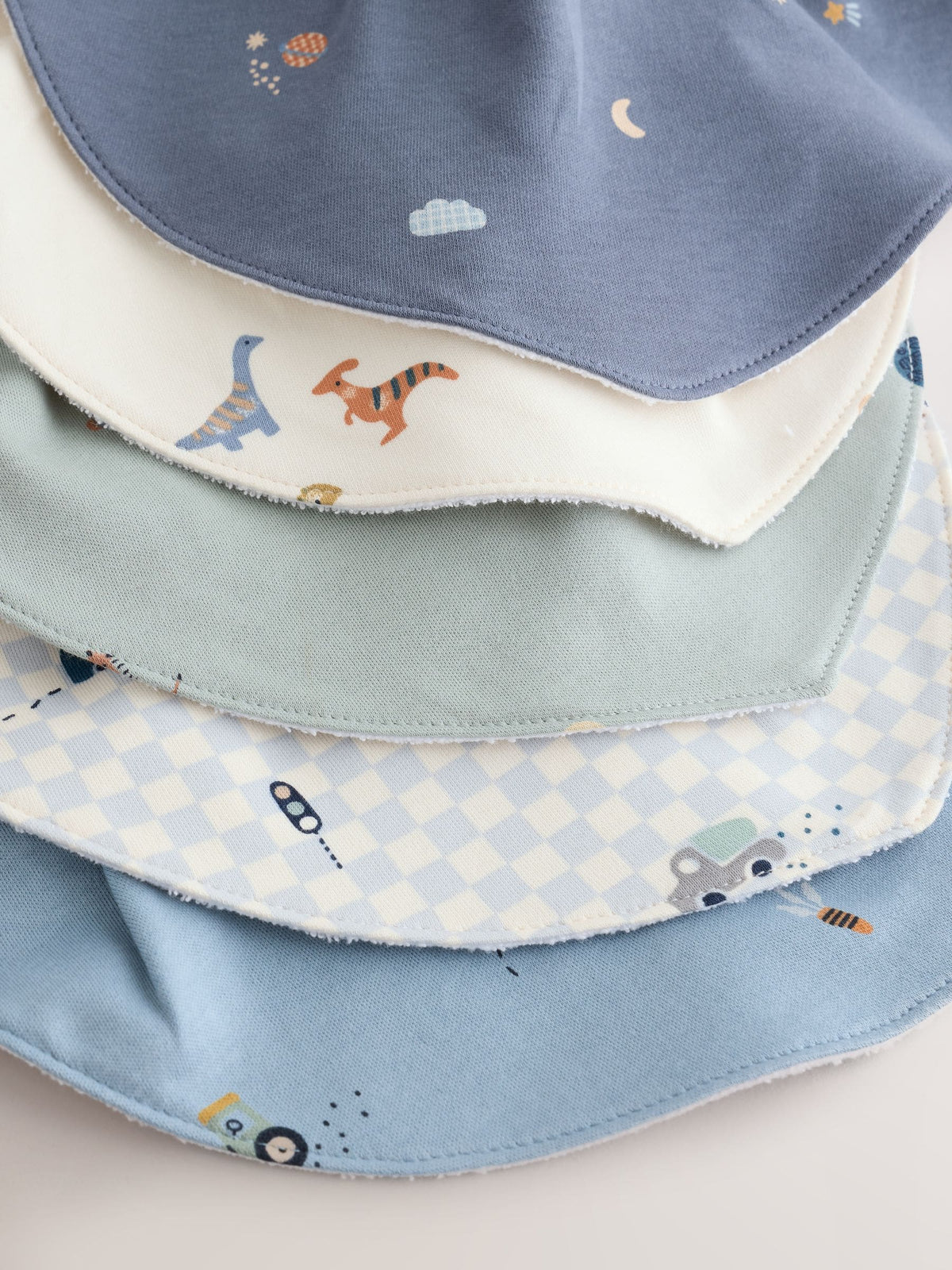 Blue Mini Character Baby Dribble Bibs 5 Pack