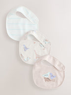 Neutral Dinosaur Baby Bibs 3 Pack