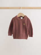 Chocolate Brown Cable Knit Jumper and Leggings Set (0mths-2yrs)