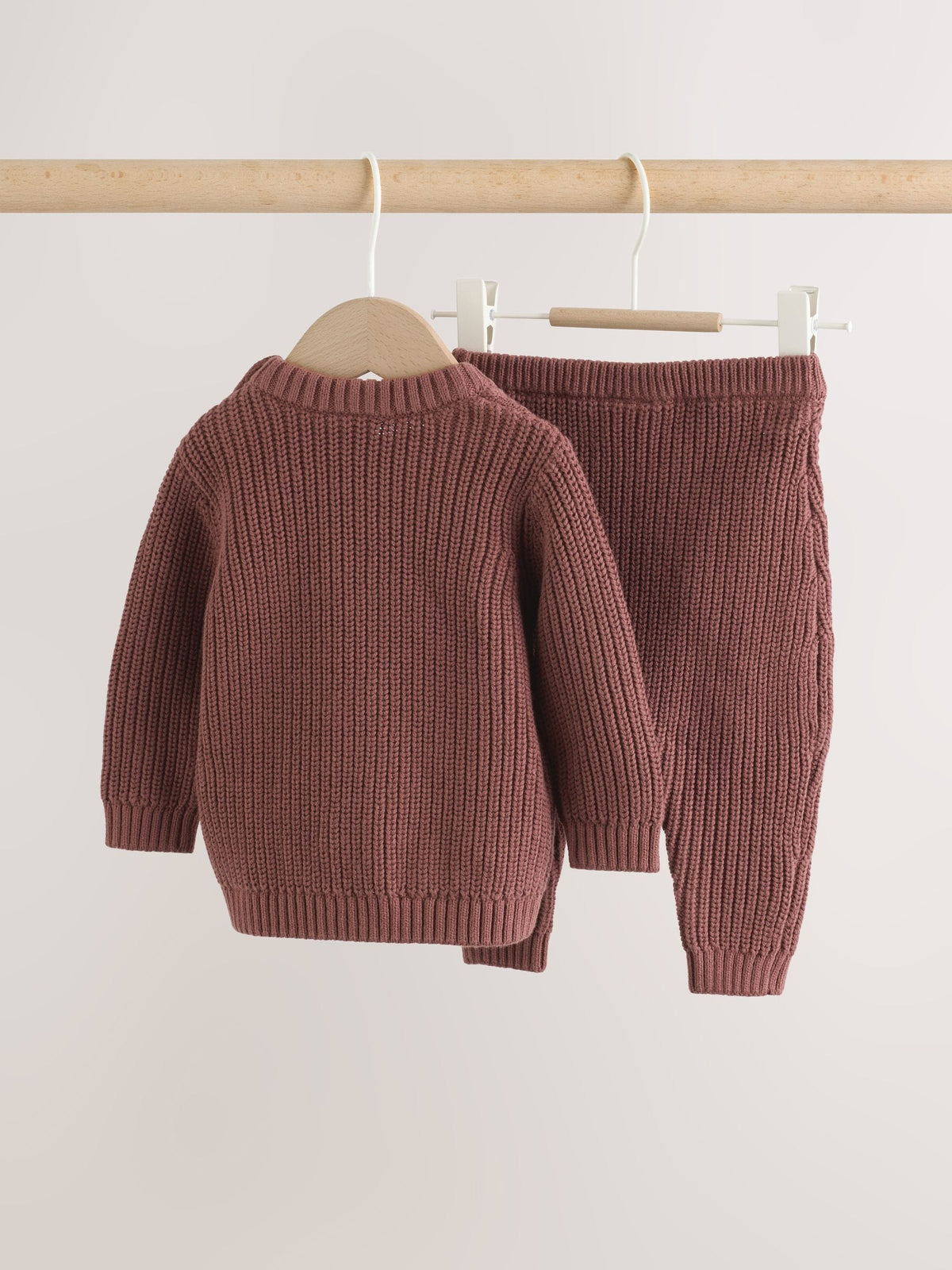 Chocolate Brown Cable Knit Jumper and Leggings Set (0mths-2yrs)