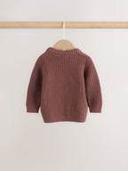 Chocolate Brown Cable Knit Jumper and Leggings Set (0mths-2yrs)