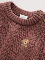 Chocolate Brown Cable Knit Jumper and Leggings Set (0mths-2yrs)
