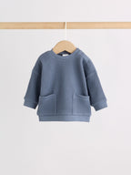 Blue Textured Top and Legging Baby Set (0mths-2yrs)