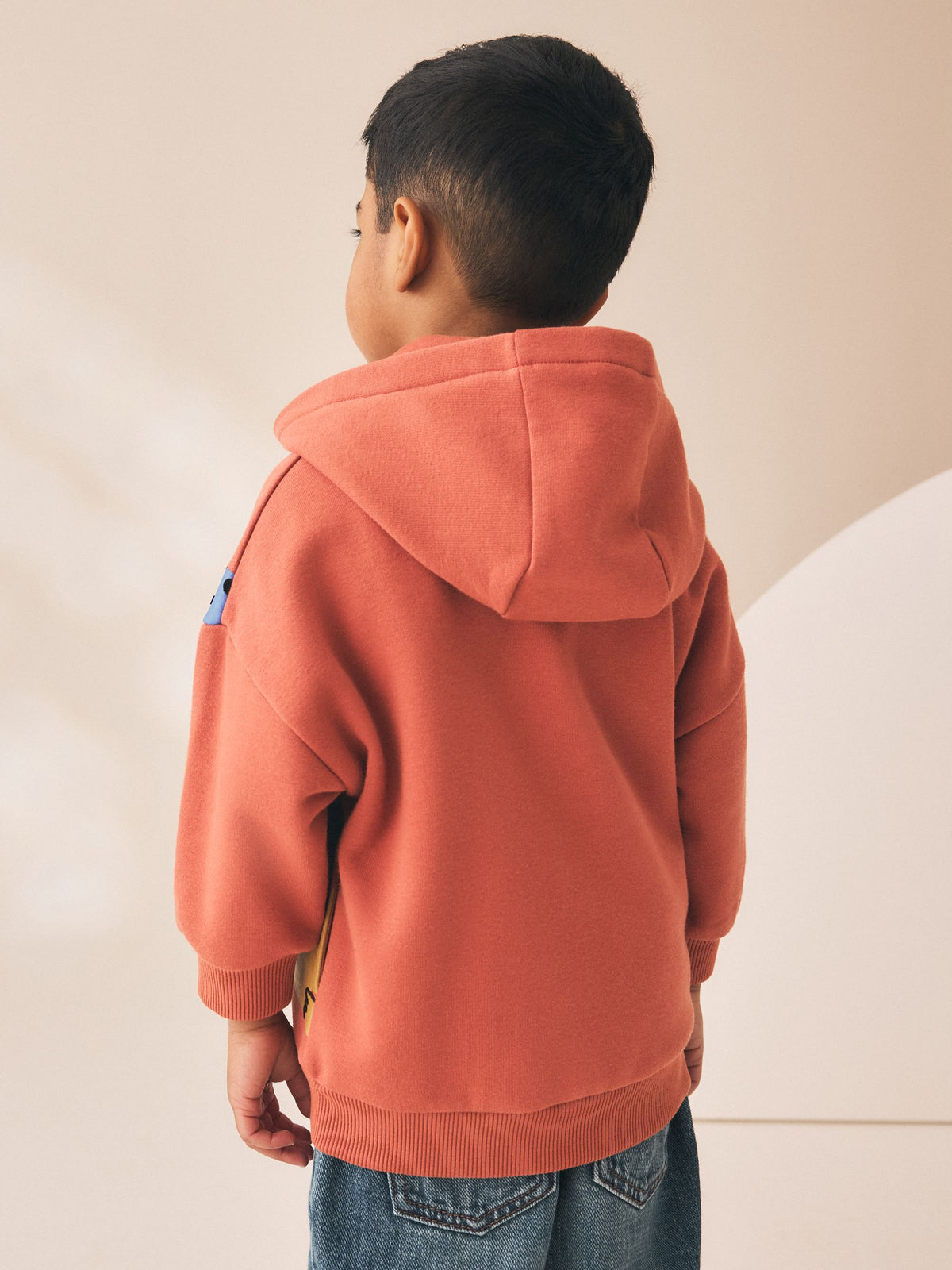 Tan Brown Printed Zip Up Hoodie (3mths-7yrs)