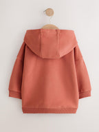 Tan Brown Printed Zip Up Hoodie (3mths-7yrs)