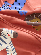 Tan Brown Printed Zip Up Hoodie (3mths-7yrs)