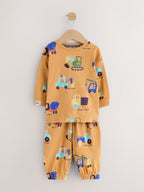 Brown/Yellow/Blue Diggers Oversized Pyjamas 3 Pack (9mths-8yrs)
