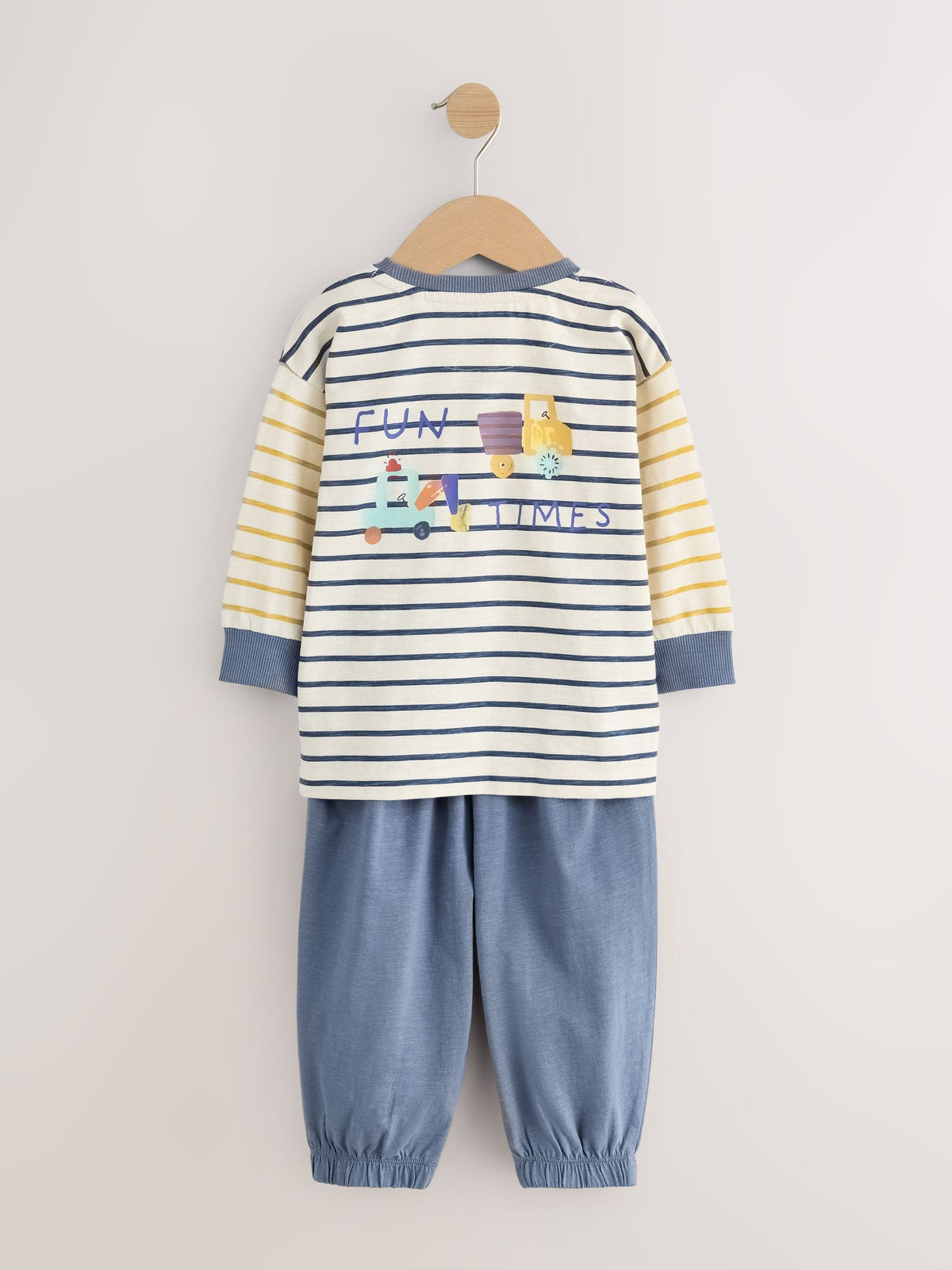 Brown/Yellow/Blue Diggers Oversized Pyjamas 3 Pack (9mths-8yrs)