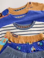 Brown/Yellow/Blue Diggers Oversized Pyjamas 3 Pack (9mths-8yrs)