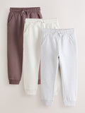 Multi Brown 3 Pack Soft Jersey Regular Fit Joggers (3-16yrs)