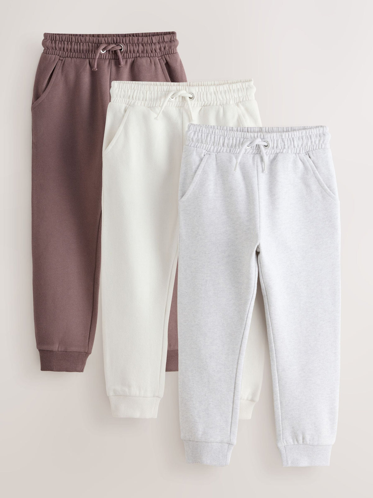 Multi Brown 3 Pack Soft Jersey Regular Fit Joggers (3-16yrs)