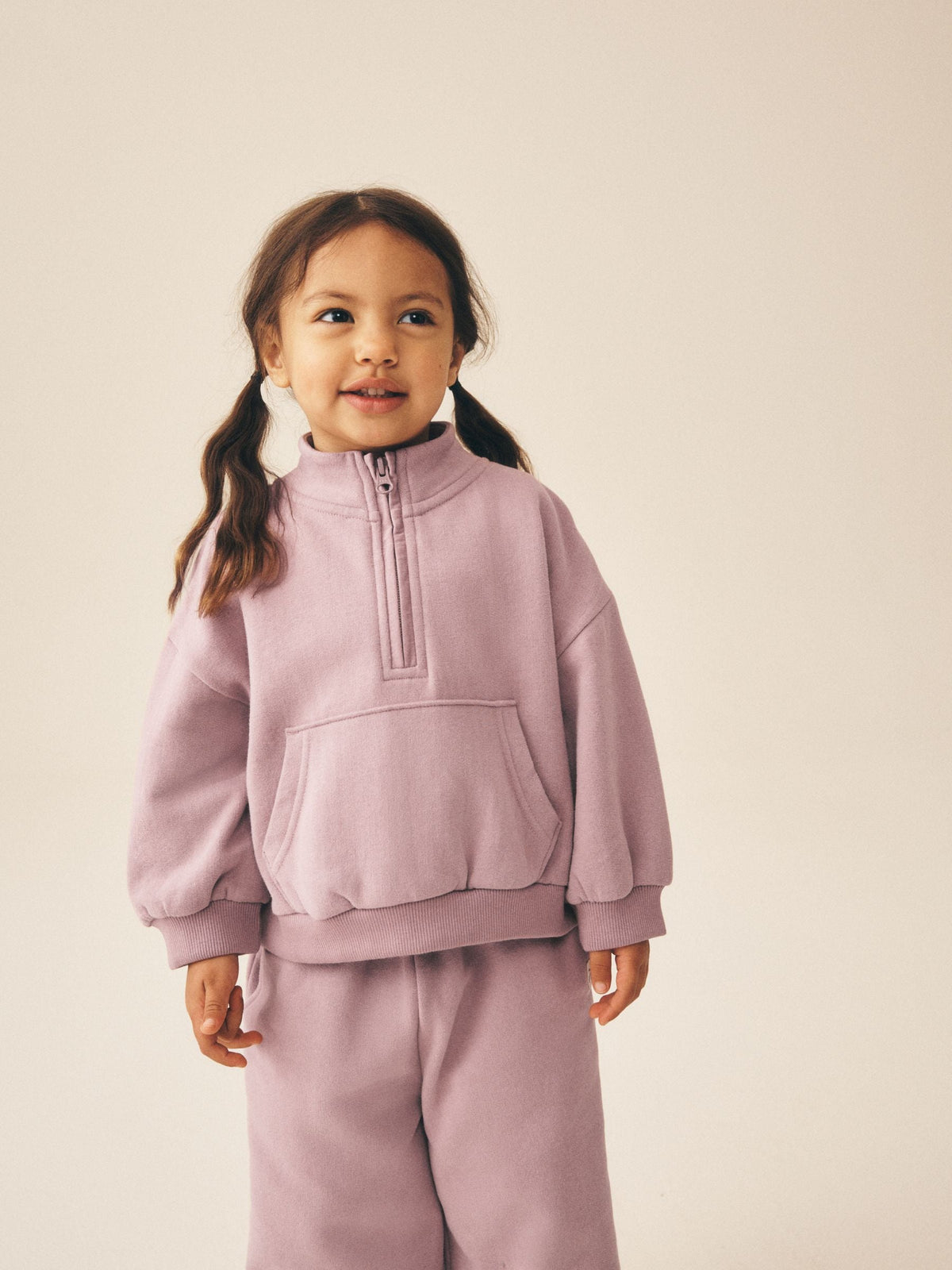Mauve Purple Quarter Zip Sweatshirt (3mths-7yrs)