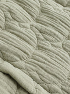 Green Crinkle Bear Face Quilted Baby Pramsuit (0mths-2yrs)