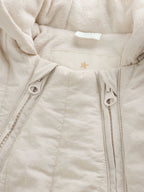 Cream Little One Back Slogan Quilted Nylon Pramsuit