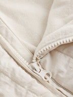 Cream Little One Back Slogan Quilted Nylon Pramsuit