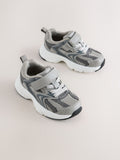 Grey Touch Fastening Elastic Lace Lifestyle Trainers