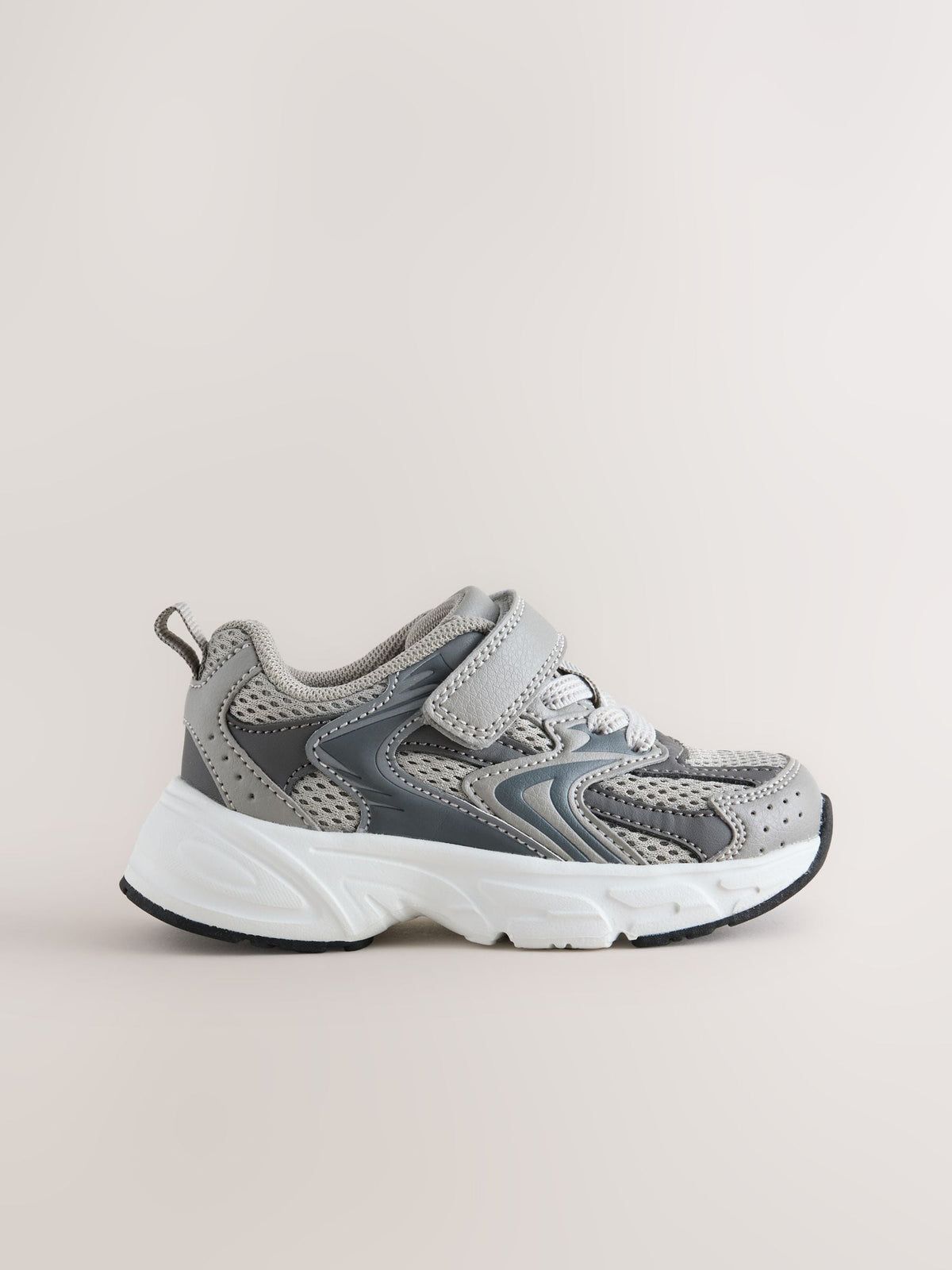 Grey Touch Fastening Elastic Lace Lifestyle Trainers