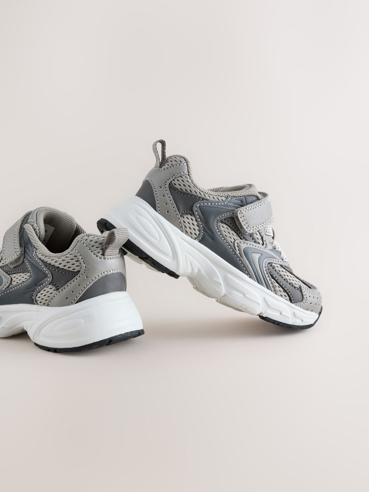 Grey Touch Fastening Elastic Lace Lifestyle Trainers