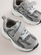 Grey Touch Fastening Elastic Lace Lifestyle Trainers