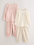 Pink Pointelle Jogger Pyjamas 2 Pack (9mths-12yrs)