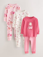 Pink Snuggle Pyjamas 3 Pack (9mths-12yrs)