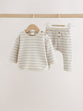 Blue/Cream Stripe Top and Leggings Baby Set (0mths-2yrs)