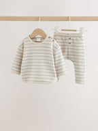 Blue/Cream Stripe Top and Leggings Baby Set (0mths-2yrs)